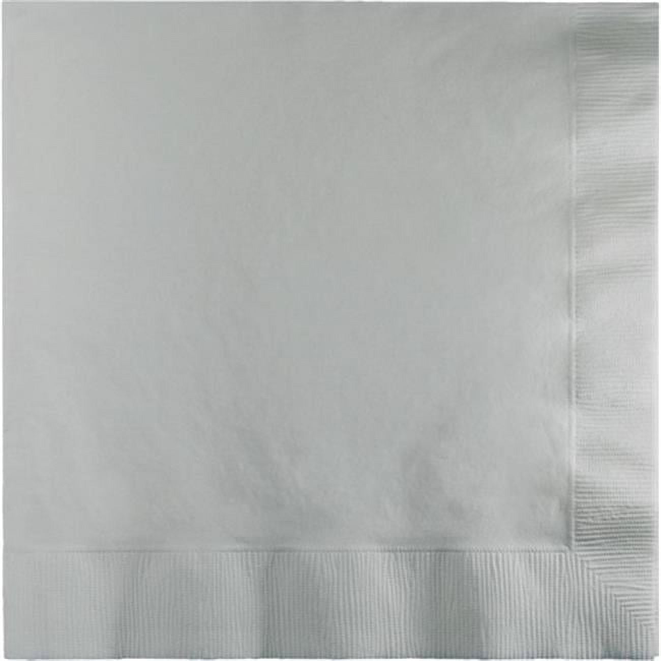 Hoffmaster Group 0.25 Dinner 3-Ply Fold Napkins, Silver - 25 per Case - Case of 10