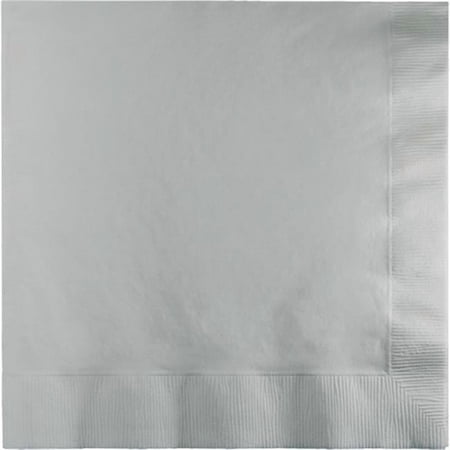 Hoffmaster Group 593281B 0.25 Dinner 3-Ply Fold Napkins, Silver - 25 per Case - Case of 10