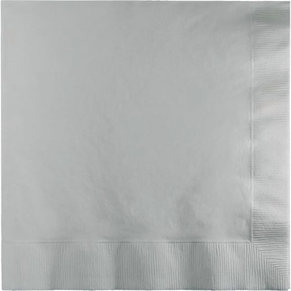 Hoffmaster Group 593281B 0.25 Dinner 3-Ply Fold Napkins, Silver - 25 per Case - Case of 10