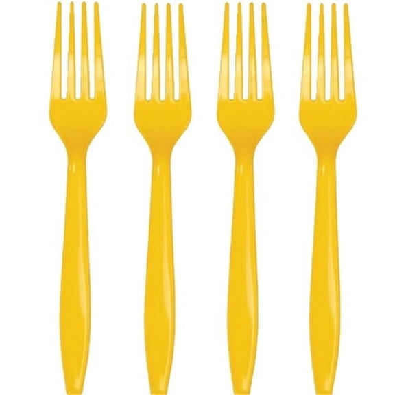 Hoffmaster Group 010465 Premium Plastic Forks, Yellow - 24 per Case - Case of 12