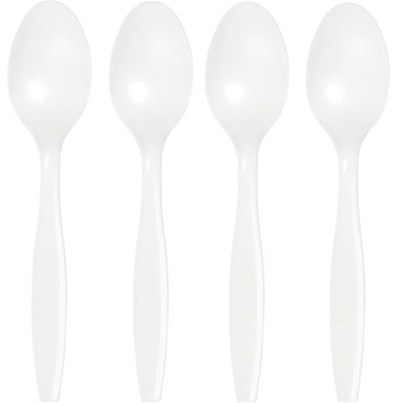 Hoffmaster Group 010550 Premium Plastic Spoons, White - 24 per Case - Case of 12