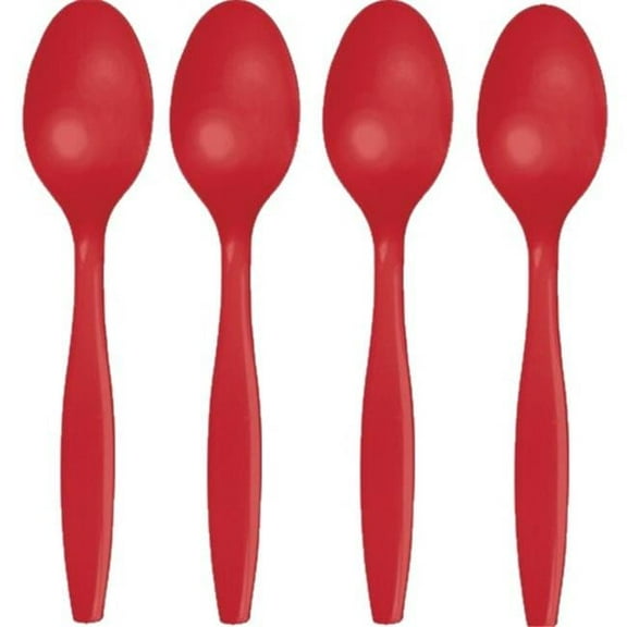 Hoffmaster Group 010553 Premium Plastic Spoons, Classic Red - 24 per Case - Case of 12