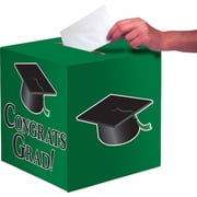 Hoffmaster Group 083313 6 by 1 Congratulations Graduation Party Card Box, Emerald Green - Case of 6