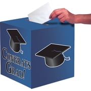 Hoffmaster Group 083312 6 by 1 Congratulations Graduation Party Card Box Holder, Cobalt - Case of 6