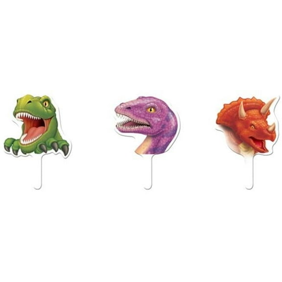 Hoffmaster Group 015012 Dinosaur Party Assorted Cupcake Picks - 12 per Case - Case of 12
