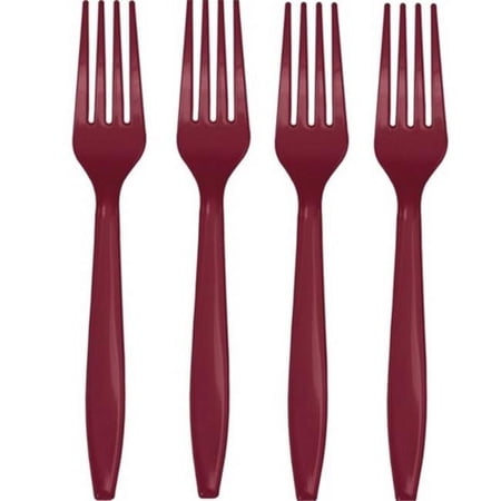 Hoffmaster Group Premium Plastic Forks - Burgundy - 24 per Case - Case of 12