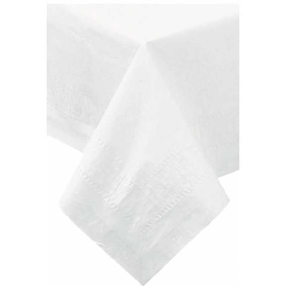 Hoffmaster HFM210086 2-Ply Tissue/poly Tablecovers, Round White, 82" Length x 82" Width | 25/Case
