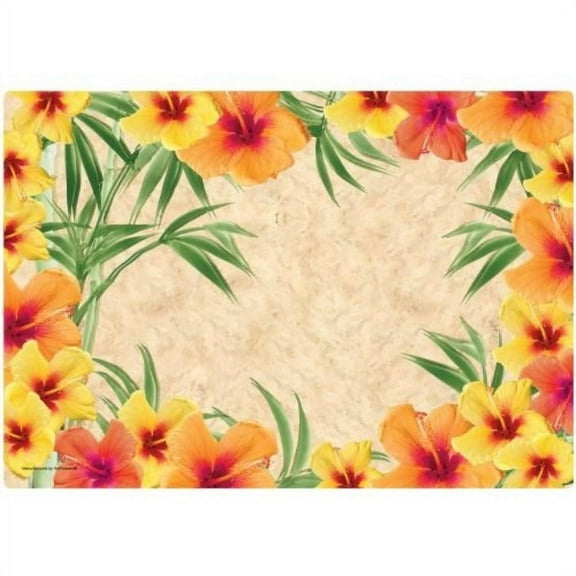 Hoffmaster 10" x 14" Hibiscus Paper Placemats,PK1000 311112