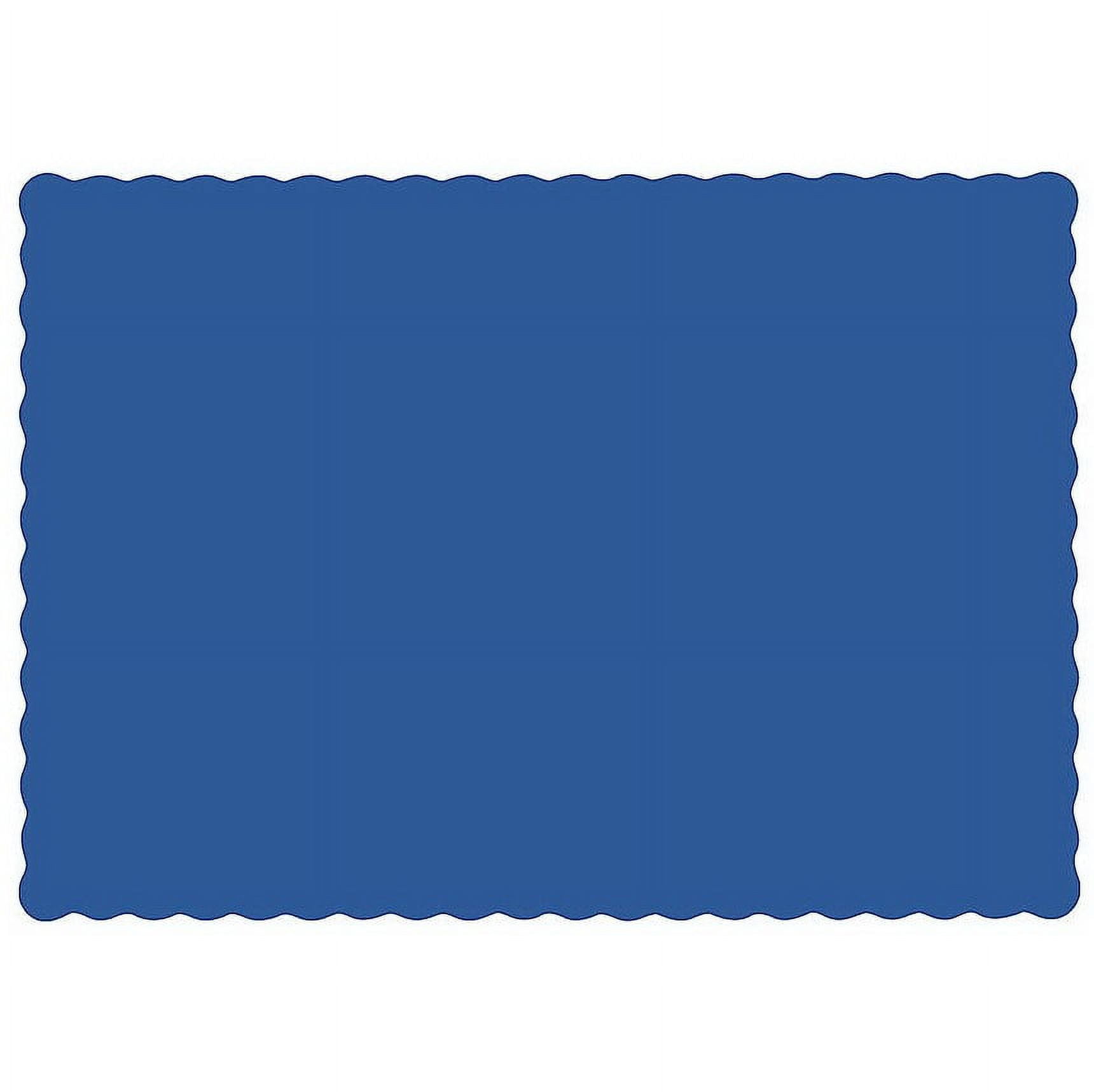 Hoffmaster Navy Blue Solid Color Scalloped Edge Placemats, 1000 count