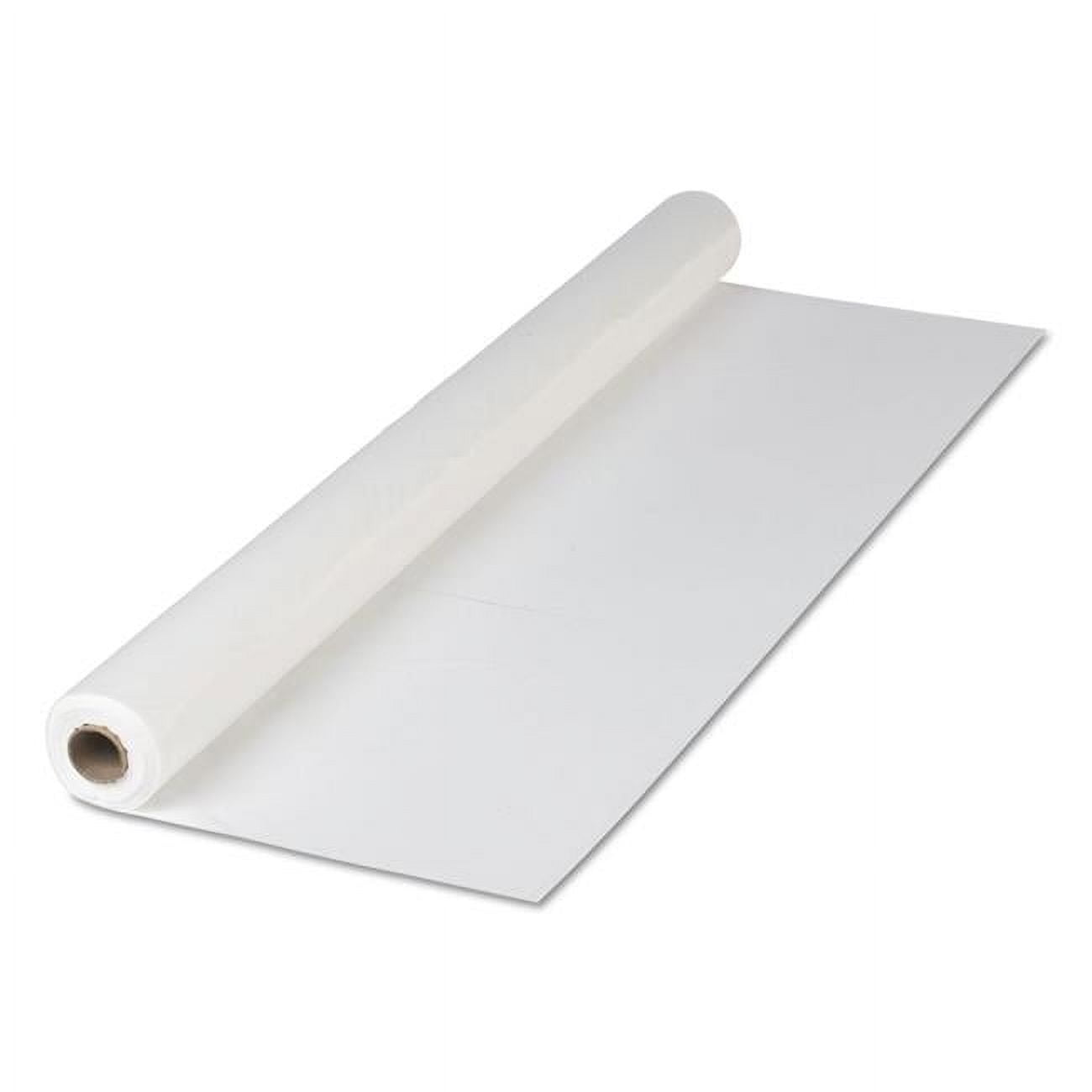 Hoffmaster 260047 40 x 100' Linen-Like White Paper Roll Table Cover