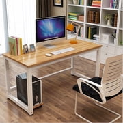 Hoffree 43 inch Computer Desk Home Writing Desk Office Furniture Computer Table Study Writing Table Workstation Modern Simple PC Desk for Small Spaces Home Office, Walnut