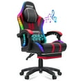 thumbnail image 1 of Hoffree Big and Tall Gaming Chair with Speakers Office Chair with Footrest Heavy Duty Gamer Chair with Lumbar Support Height Adjustable 360-Swivel Seat and Headrest for Adults, 400lbs, 1 of 11