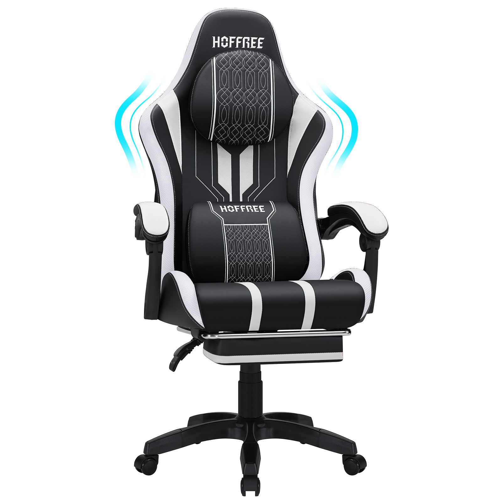 Hoffree Big and Tall Gaming Chair Video Game Chair with Footrest and
