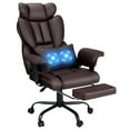 thumbnail image 1 of Hoffree Big and Tall Office Chair 450lbs, Executive Computer Desk Chair with Massage Ergonomic  Leather Chair with Footrest Reclining Desk Office Chair with Lumbar Support for Home Office, 1 of 10