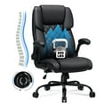 thumbnail image 1 of Hoffree Big and Tall Office Chair, 500lbs Executive Desk Chair with Adjustable Lumbar Support Ergonomic Computer Leather Chair with Padded Flip-up Arms for Home Office, 1 of 8
