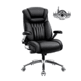 thumbnail image 1 of Hoffree Big and Tall Office Chair, Ergonomic PU Leather Executive High Back Desk Chair with Lumbar Support, Heavy Duty Extra Wide Seat Thick Padded Chairs, 1 of 10