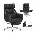 thumbnail image 1 of Hoffree Criss Cross Office Chair with Reversible Armrests, Big and Tall Desk Chair with Footrest, Reclining Ergonomic Computer Chair with Adjustable Headrest, Executive Leather Chair for Home, Black, 1 of 1