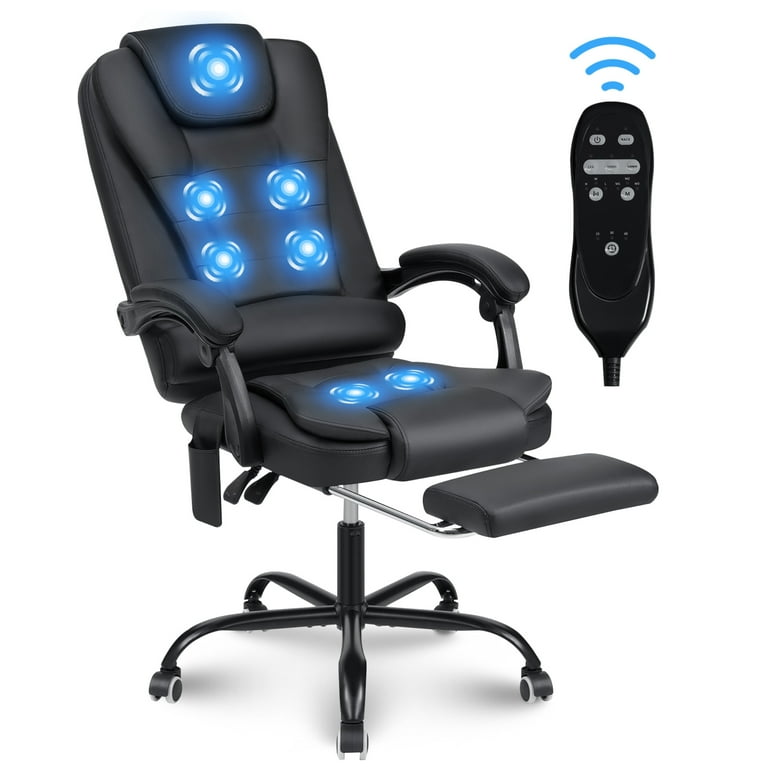 Hoffree Executive Office Chair Massage High Back Leather Office