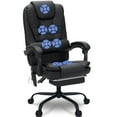 thumbnail image 1 of Hoffree Executive Office Chair Massage High Back Leather Office Chair with Footrest Reclining Computer Desk Chair Lumbar Back Support Swivel Rolling for Home Office Black, 1 of 9