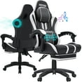 thumbnail image 1 of Hoffree Gaming Chair with Bluetooth Speakers Big and Tall Gamer Chair with Footrest and Massage Game Chair with Lumbar Support and 360-Swivel Seat and Headrest for Adults, 400lbs, 1 of 9