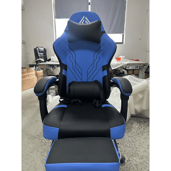 Hoffree Gaming Chair with Bluetooth Speakers Big and Tall Gamer Chair with Footrest and Massage Game Chair with Lumbar Support and 360-Swivel Seat and Headrest for Adults, 400lbs