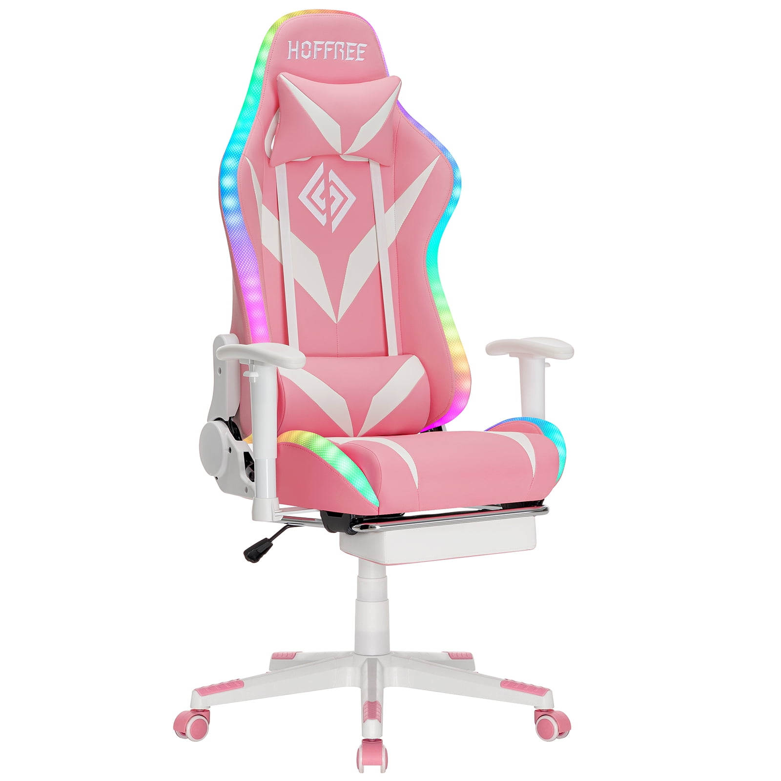 Hoffree Gaming Chair with Bluetooth Speakers Gamer Chair with Footrest