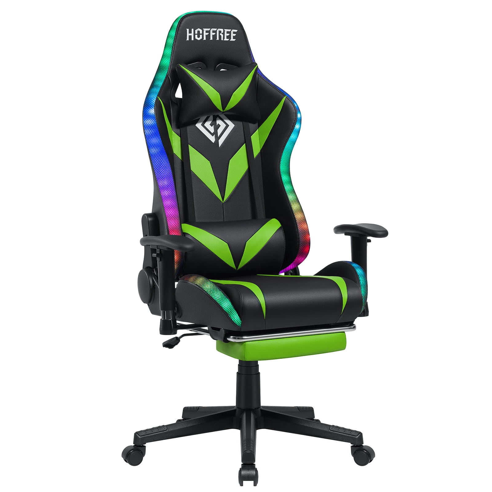 Hoffree Gaming Chair with Bluetooth Speakers Gamer Chair with Footrest