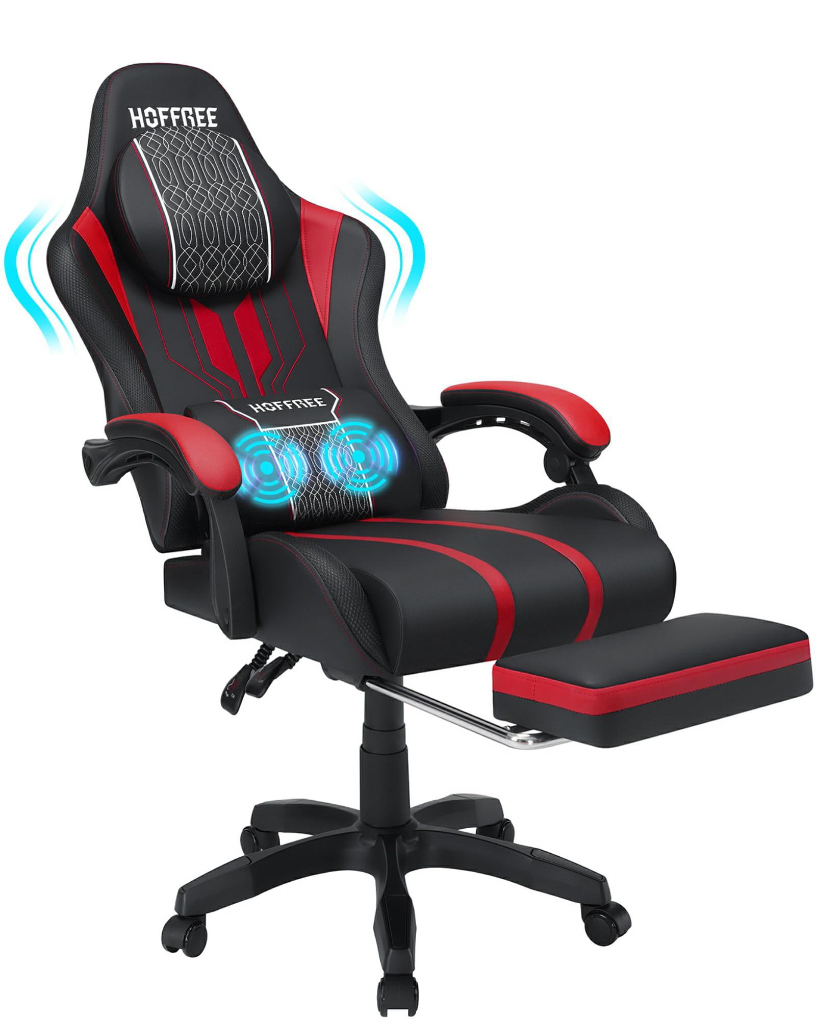 High Back Gaming Chair Red Black Walmart