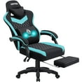 thumbnail image 1 of Hoffree Gaming Chair with Massage Fabric Office Chair with footrest for Adults, Ergonomic Gamer Chair with Headrest and Lumbar Support for Office Gaming, 440 LBS, 1 of 10