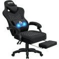 thumbnail image 1 of Hoffree Gaming Chair with Massage Fabric Office Chair with footrest for Adults, Ergonomic Gamer Chair with Headrest and Lumbar Support for Office Gaming, 440 LBS, 1 of 10