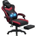 thumbnail image 1 of Hoffree Gaming Chair with Massage Fabric Office Chair with footrest for Adults, Ergonomic Gamer Chair with Headrest and Lumbar Support for Office Gaming, 440 LBS, 1 of 10