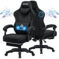 thumbnail image 1 of Hoffree Gaming Chair with Speakers Fabric Gamer Chair with footrest and massage Big and Tall Video Game Chair with Headrest and Lumbar Support for Adults, 1 of 11