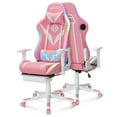thumbnail image 1 of Hoffree Gaming Chair with Speakers Gamer Chair with Footrest and Massage Reclining Video Game Chair with Led Lights and Swivel Seat and Headrest and 2D Armrests for Adults, 1 of 10