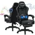 thumbnail image 1 of Hoffree Gaming Chair with Speakers PU Gamer Chair with footrest and massage Egonomic Computer Game Chair with Headrest and Lumbar Support for Adults and Office Gaming, 440 LBS, 1 of 11