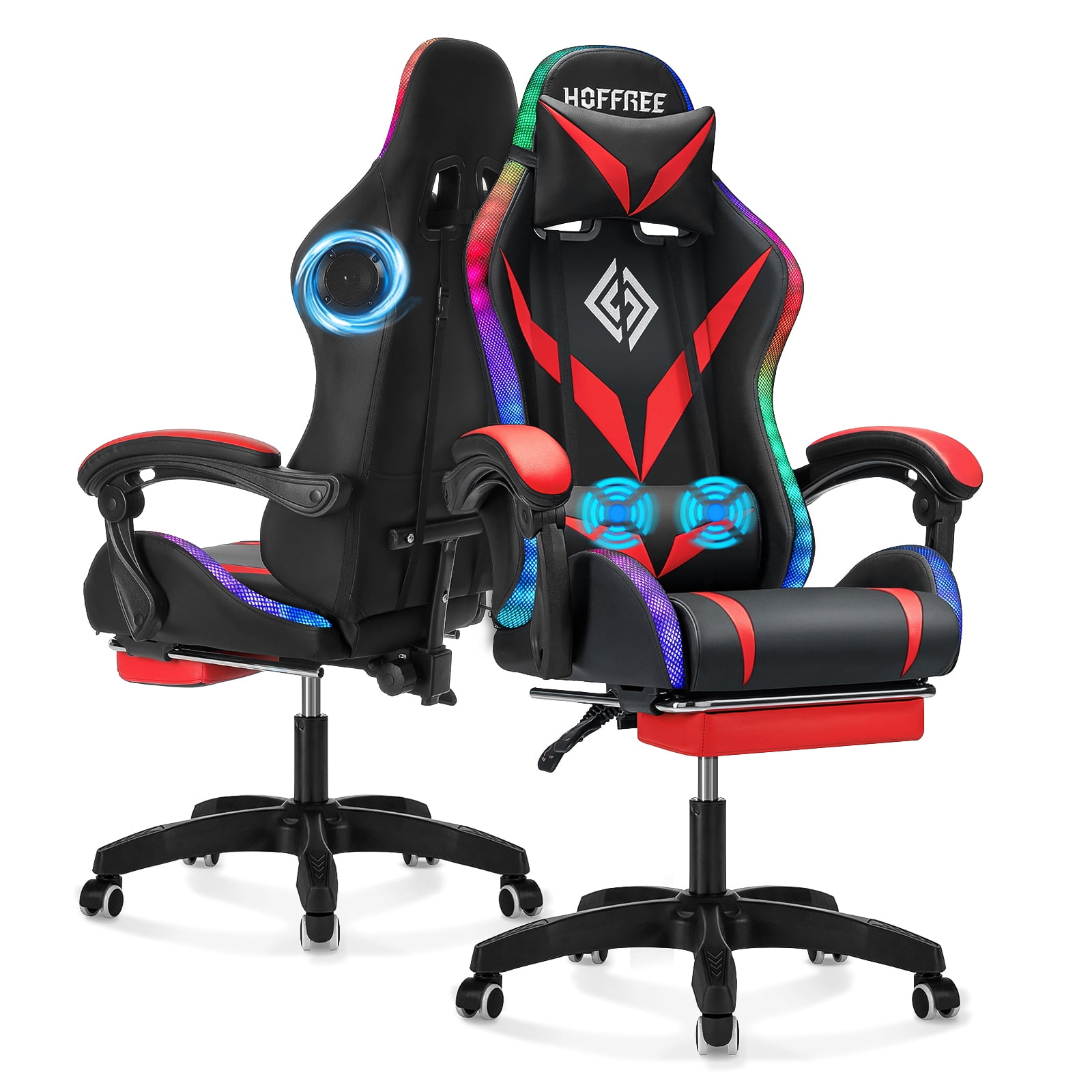 Hoffree Gaming Chair with Bluetooth Speakers Office Chair with