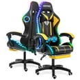 thumbnail image 1 of Hoffree Gaming Chair with Speakers and RGB LED Lights Ergonomic Massage Gamer Chair with Footrest High Back with Lumbar Support for Adults, 1 of 8