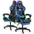 thumbnail image 1 of Hoffree Gaming Chair with Speakers and RGB LED Lights Ergonomic Massage Gamer Chair with Footrest High Back with Lumbar Support for Adults, 1 of 9