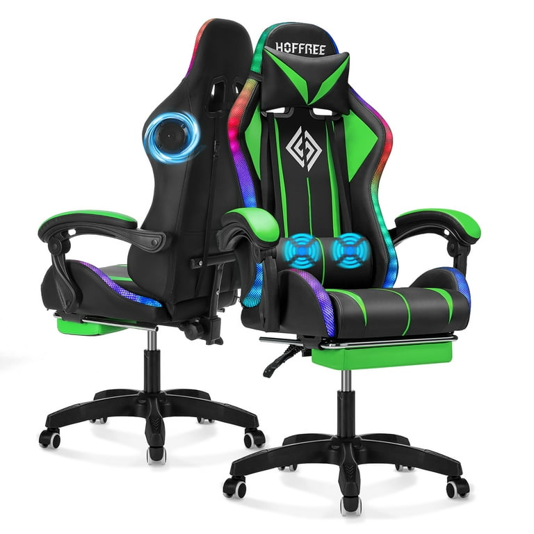 Gaming chair with led lights and massage sales