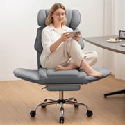 Hoffree Criss Cross Office Chair with Reversible Armrests, Big and Tall Desk Chair with Footrest, Reclining Ergonomic Computer Chair with Adjustable Headrest, E