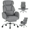 thumbnail image 1 of Hoffree Criss Cross Office Chair with Reversible Armrests, Big and Tall Desk Chair with Footrest, Reclining Ergonomic Computer Chair with Adjustable Headrest, Executive Fabric Chair for Home, Gray, 1 of 10