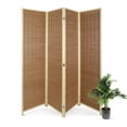 thumbnail image 1 of Hofitlead 4 Panel Bamboo Room Divider, 6 FT Tall Folding Privacy Screen, Portable Freestanding Wall Divider for Room,(Brown), 1 of 7