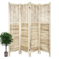 thumbnail image 1 of Hofitlead 4 Panel Carved Room Divider,5.6Ft Wood Folding Screens,for Bedroom Office,Light Brown, 1 of 7