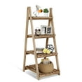 thumbnail image 1 of Hofitlead 4 Tier Ladder Shelf,Storage Rack, Wooden Flower rack,Strip Style Bookcase,for Living Room Office (Light Brown), 1 of 8