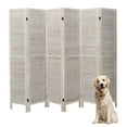 thumbnail image 1 of Hofitlead 6 Panel Room Divider,5.6FT Tall Wood Folding Partition Screens Freestanding Wall Divider, White, 1 of 8