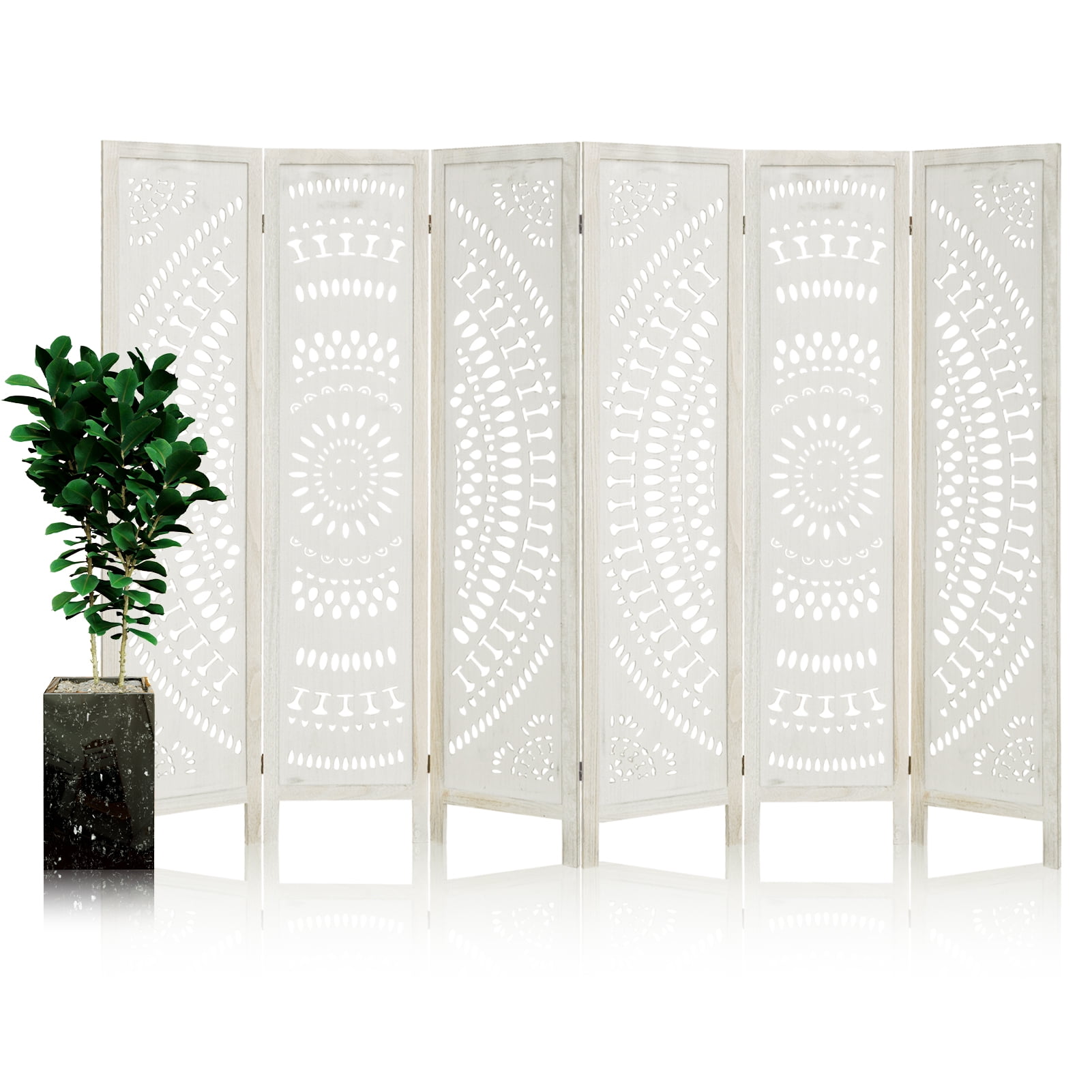 Hofitlead 6 Panel Wood Room Dividers 6Ft Room Dividers and Folding