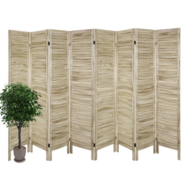 Hofitlead 8 Panel Wood Room Divider, Folding Room Divider Privacy