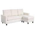 thumbnail image 1 of Hofitlead Convertible Sectional Sofa Couch, 3 Seat L Shaped Sofa with High Armrest ,Linen Fabric Off White, 1 of 8