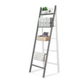 thumbnail image 1 of Hofitlead Ladder Shelf 5-Tier Bookshelf,Storage Rack Shelves Wall Leaning Shelf,Free Standing Plant Flower Stand,Gray, 1 of 7