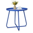 thumbnail image 1 of Hofitlead Outdoor Side Tables, Anti-Rust Metal End Table,Small Patio Table Round End Table Outdoor Table for Garden Balcony Yard , Blue, 1 of 8