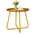 thumbnail image 1 of Hofitlead Outdoor Side Tables, Anti-Rust Metal End Table,Small Patio Table Round End Table Outdoor Table for Garden Balcony Yard ,Gold, 1 of 9
